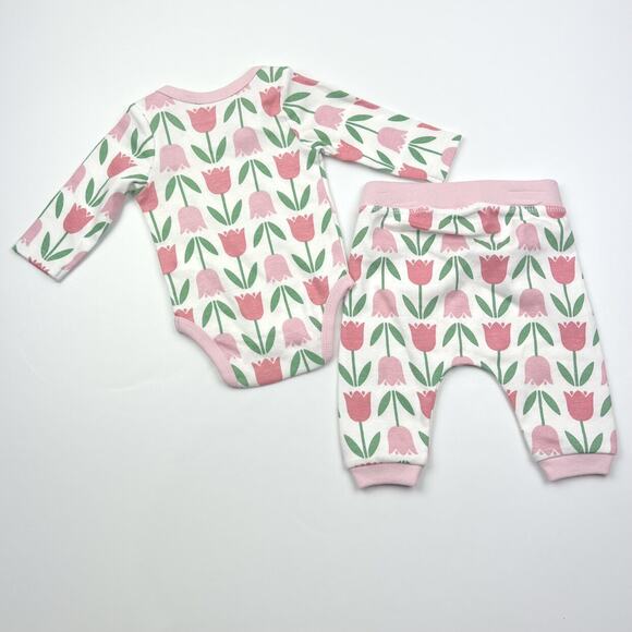 NEW Monica + Andy Organic Tulips Bodysuit & Pants Set - Picture 6 of 8
